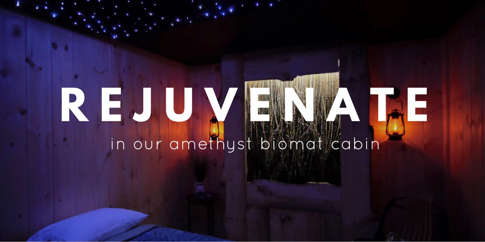 a rejuvenating amethyst biomat cabin