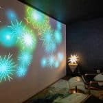 projection of mandalas on a screen