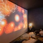 projection of mandalas on a screen