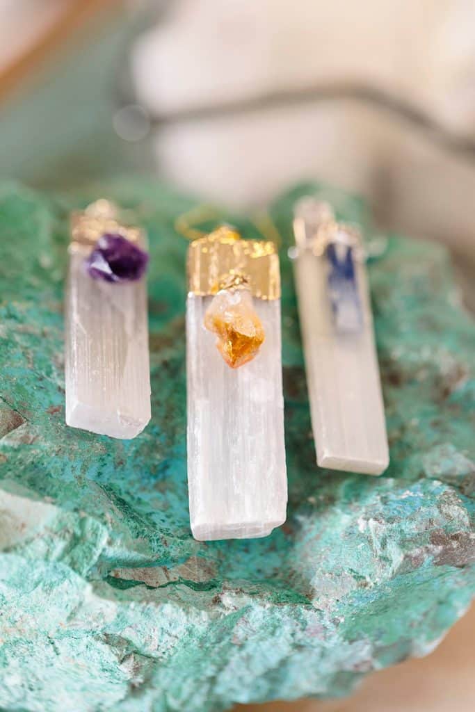 three quartz crystals